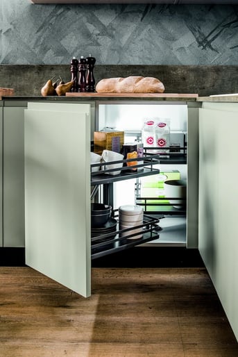 Personalized in-cabinet storage system, designed and installed by LAVISH.
